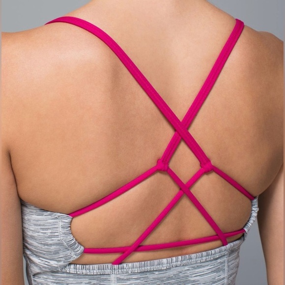 Lululemon Dancing Warrior Tank Top Heathered Black / Raspberry Glow, Size 4 NWT - Picture 2 of 8